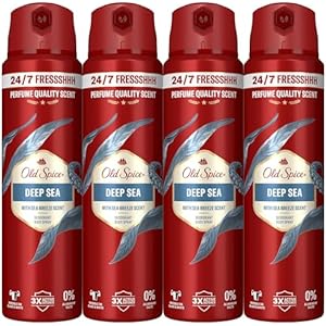 4x Old Spice Deep Sea Desodorante Spray 150ml