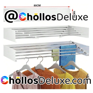 Tendedero Plegable Pared Retráctil 80cm 30kg Aluminio