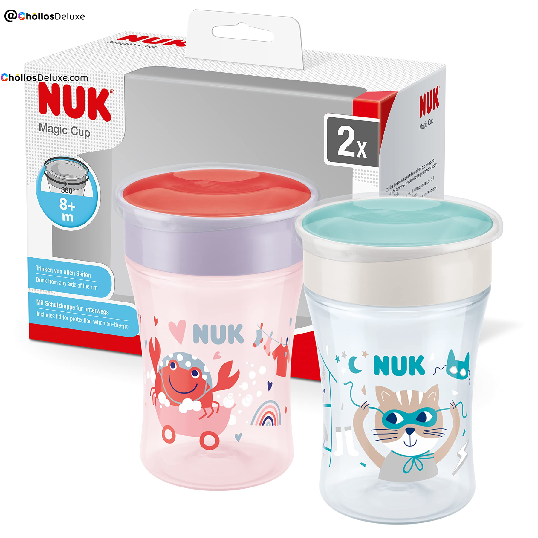 2x Nuk Magic Cup Vasos Antiderrame 230ml