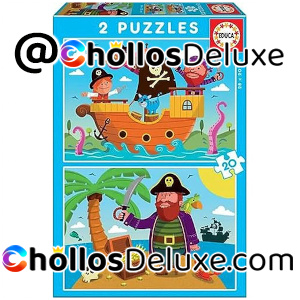 2x Educa Puzzles Infantiles Piratas 20 Piezas