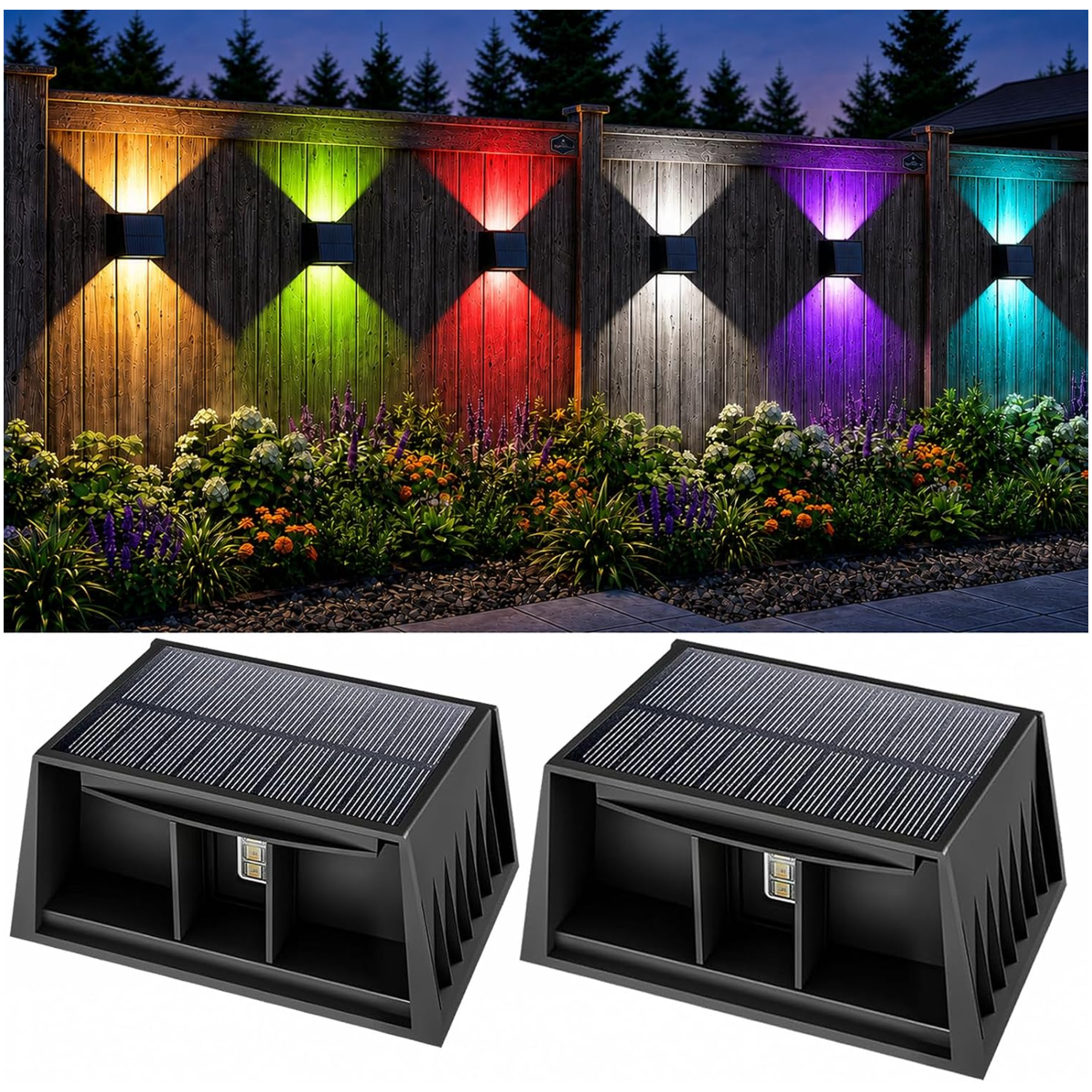 8 Apliques Solares RGB de Pared IP65
