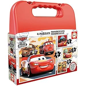 Educa Cars Maleta 4 Puzzles Infantiles