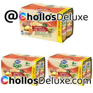 3x Hero Solo 6 Tarritos Verduras Carne 235g