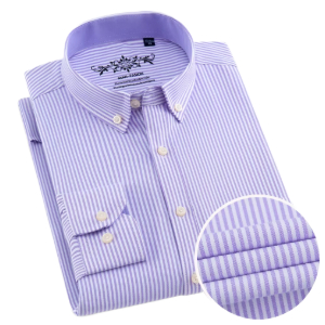 Camisa Oxford Rayas Manga Larga Hombre