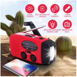 Radio Emergencia Solar Manivela 2000mAh