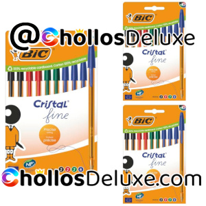3x Bic Cristal Fine 10 Bolígrafo 0,8mm