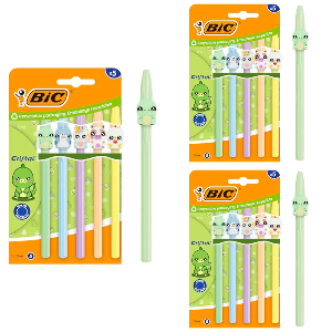 3x BIC Cristal Pastel 5 Bolígrafos