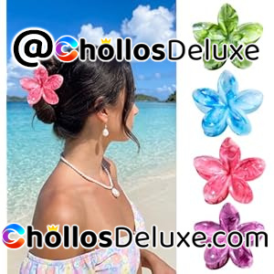 4x Pinzas Pelo Flor Hawaiana Mujer