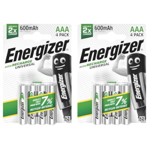 8x Energizer Recharge AAA 600mAh