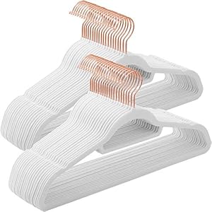 50x Perchas Terciopelo Blancas