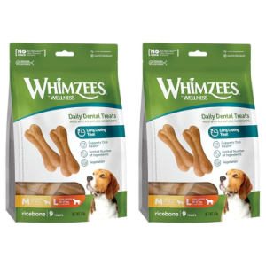 2x Whimzees 9 Huesos Arroz Perros