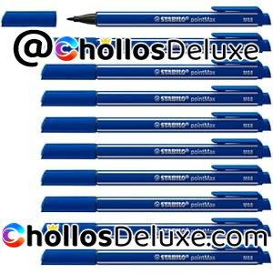 10x STABILO PointMax Rotulador Azul Ultramar
