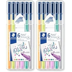 2x Staedtler Triplus Color 6 Rotuladores Pastel