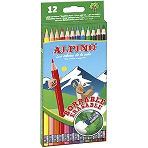 Alpino 12 Lápices Borrables