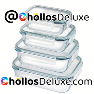 Set 4 Fiambreras Borosilicato Herméticas