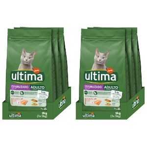 2x Ultima 3x3kg Pienso Gatos Salmón Esterilizados