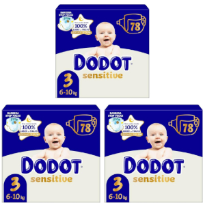 3x Dodot Sensitive Talla 3 78 Pañales