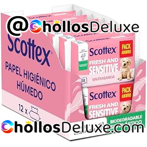 12x Scottex Papel Higiénico Húmedo 38 Servicios