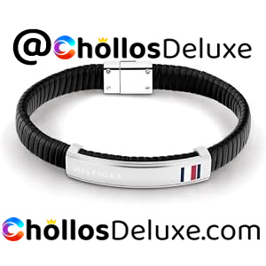 Pulsera Tommy Hilfiger Hombre Cuero Negro