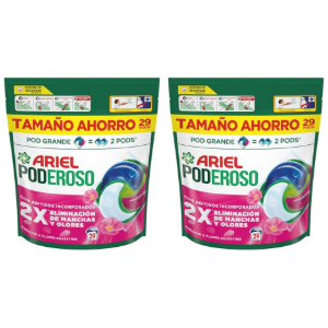 2x Ariel PODs Poderoso Frescor Silvestre 29 Lavados