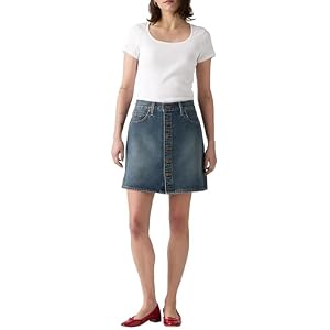 Levi's Falda Retro con Botones Frontales Mujer