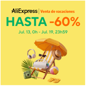 Cupones Venta de Vacaciones en Aliexpress