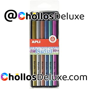 APLI 18061 Lápices Metalizados Jumbo 6 Colores