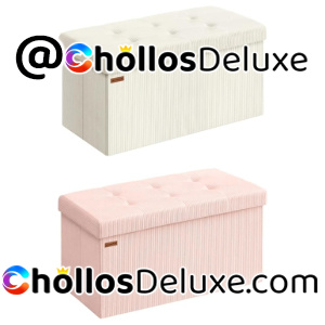 SONGMICS Puff Plegable con Almacenaje 89L