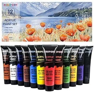 12x Kinspory Pinturas Acrílicas 36ml