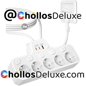 Regleta Plana de 5 Tomas USB-C