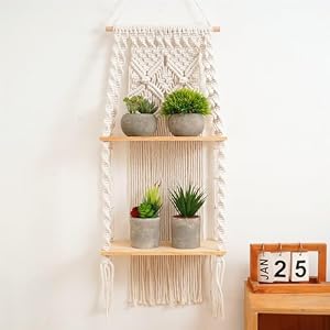 Estante de Macramé Doble 32x15x75cm