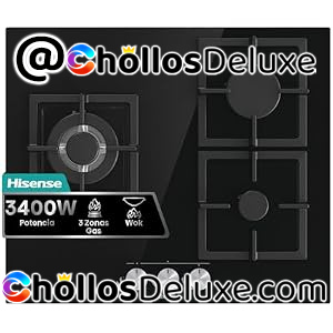 Hisense GG633B Placa de Gas 3 Zonas 60cm