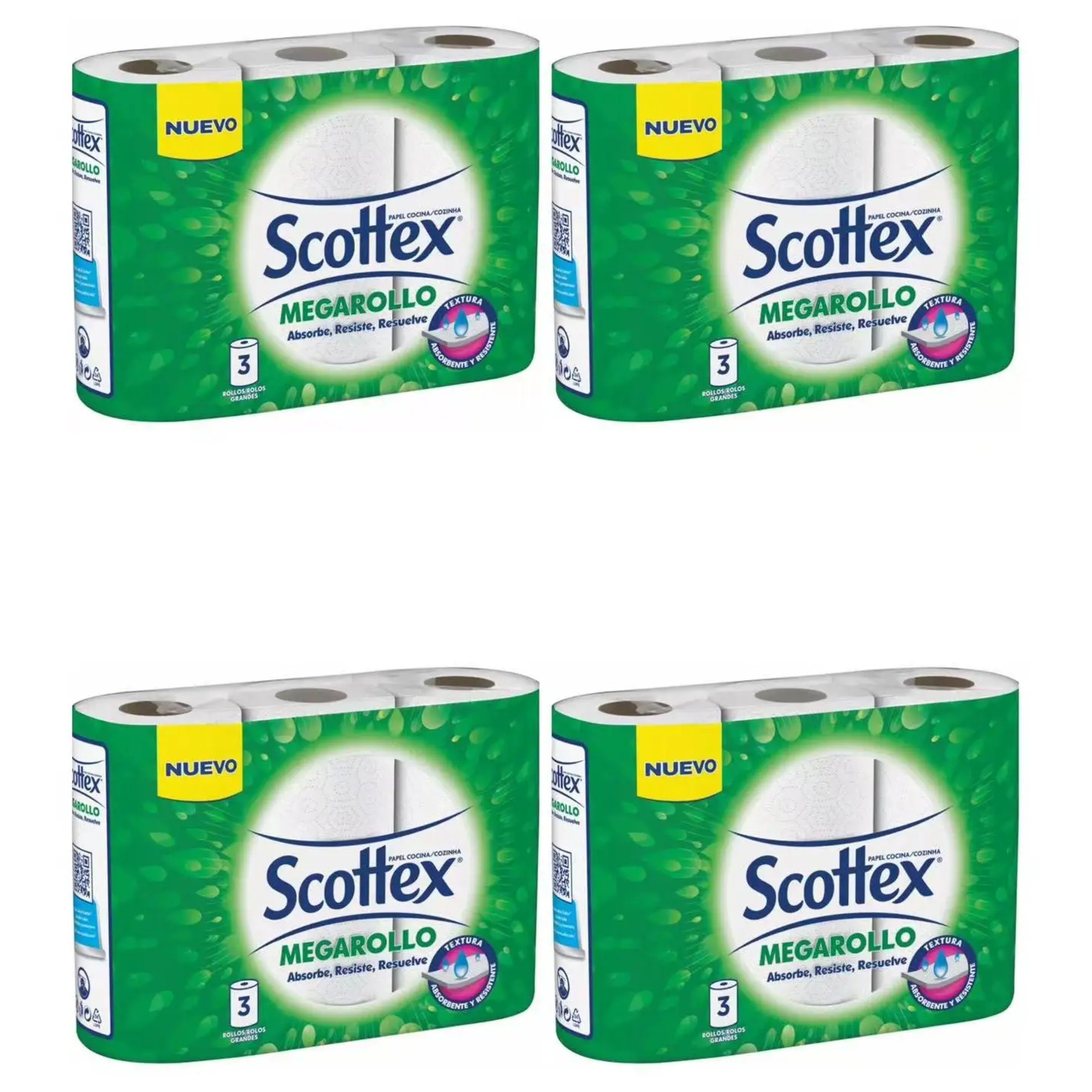 4x Scottex Megarollo Papel de Cocina