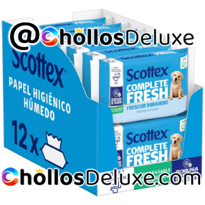 12x Scottex Fresh Papel Higiénico Húmedo 38u