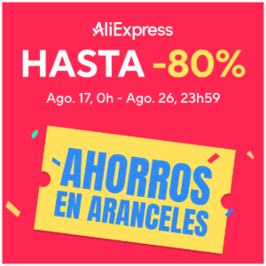 Cupones Ahorros en Aranceles Aliexpress