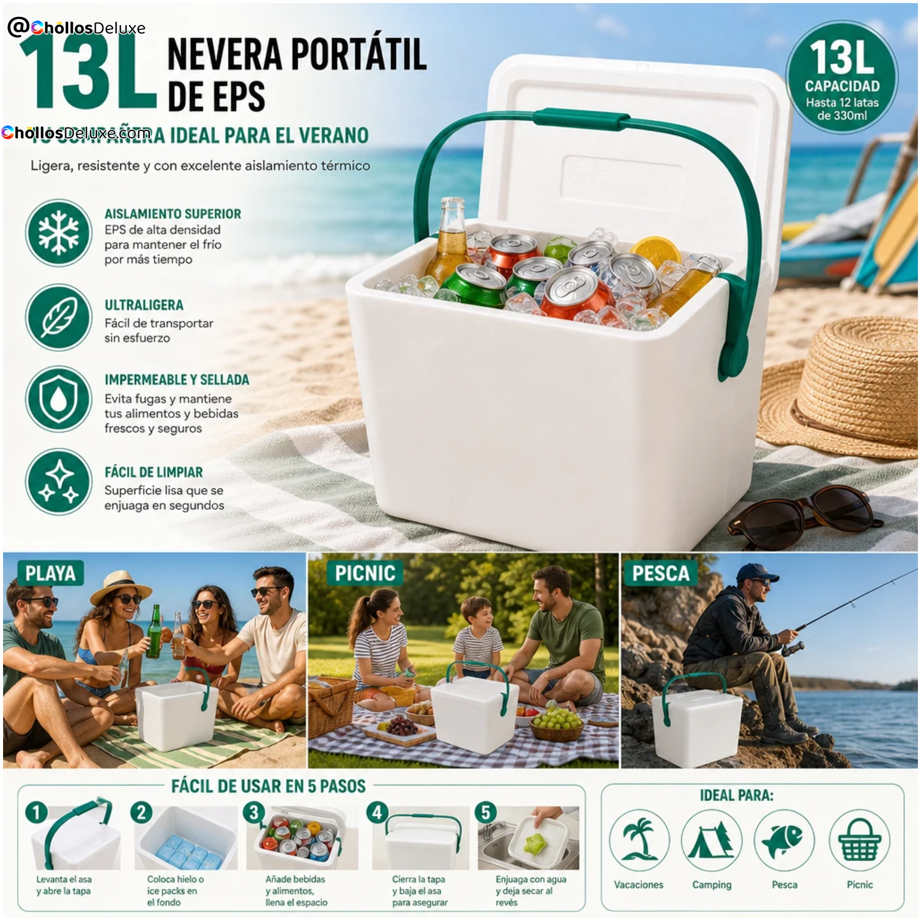 Nevera Portátil EPS 13L con Asa