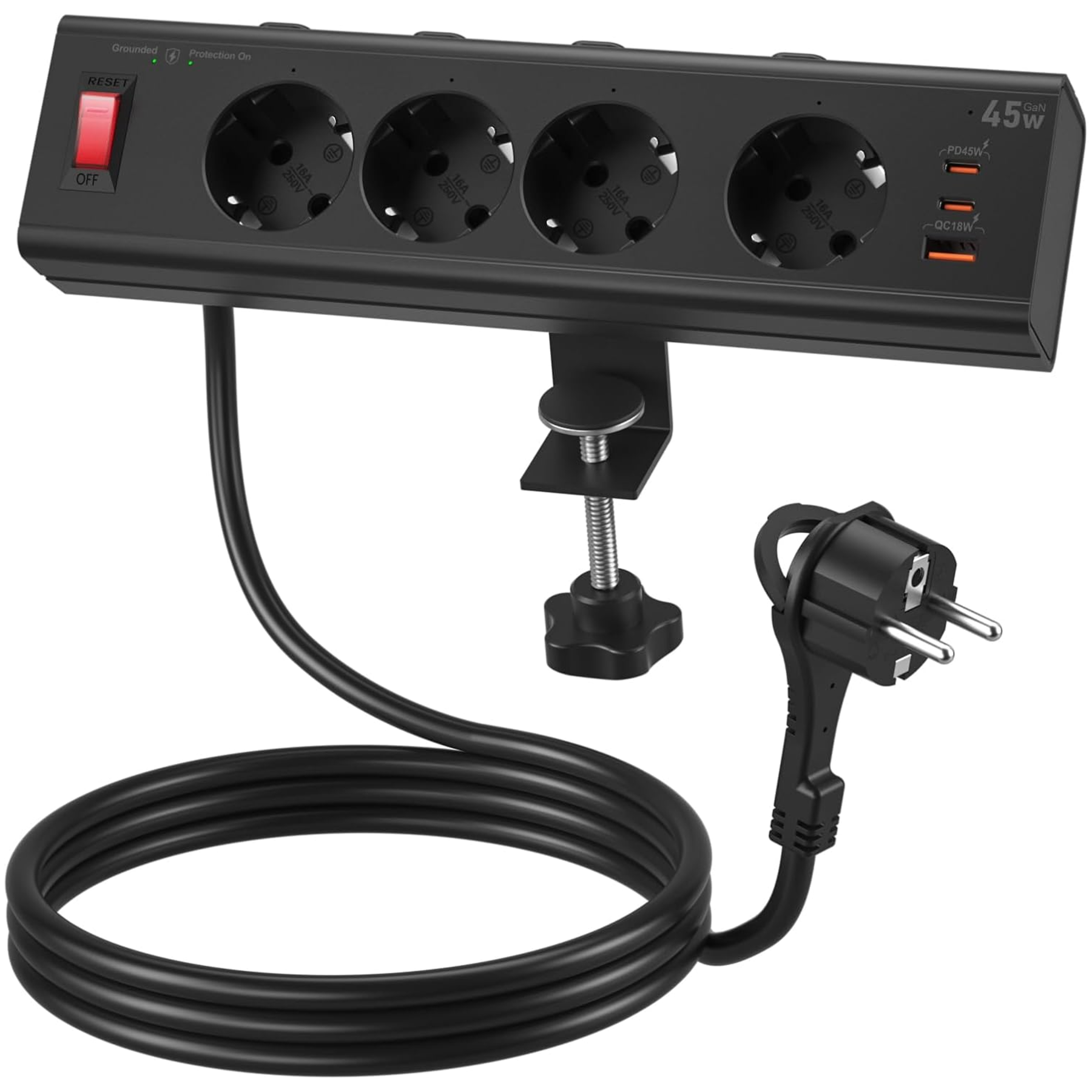 Regleta de Escritorio 4 Tomas USB-C 45W