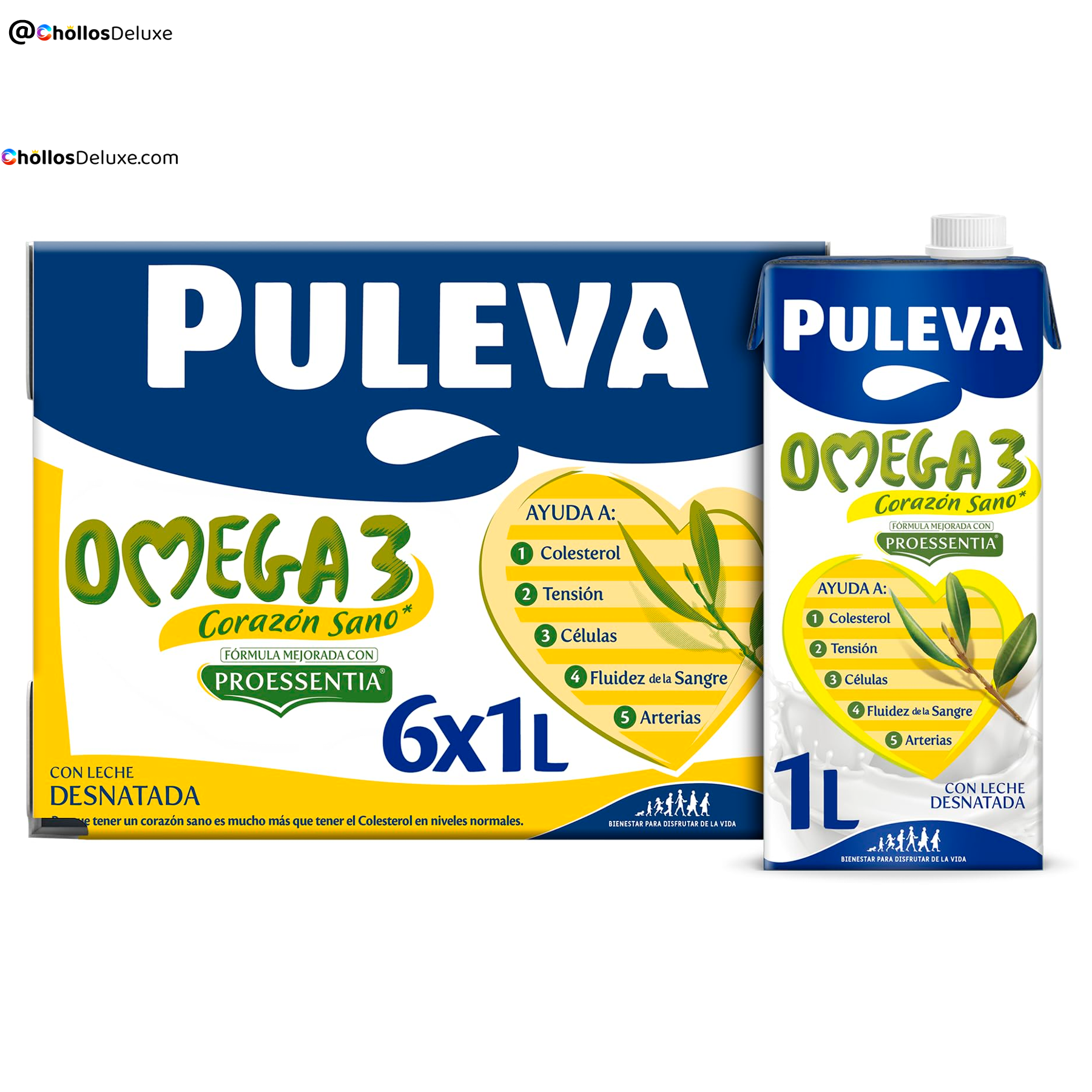 6x Puleva Omega 3 Leche 1L