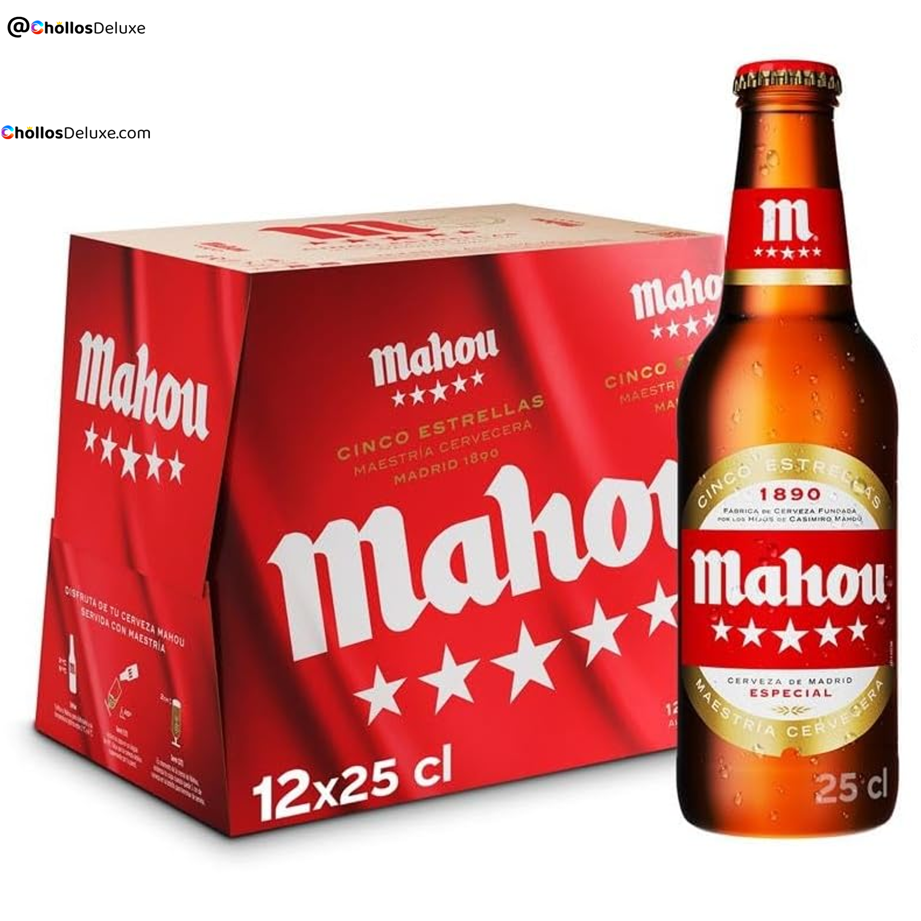 12x Mahou 5 Estrellas Cerveza Lager 25cl