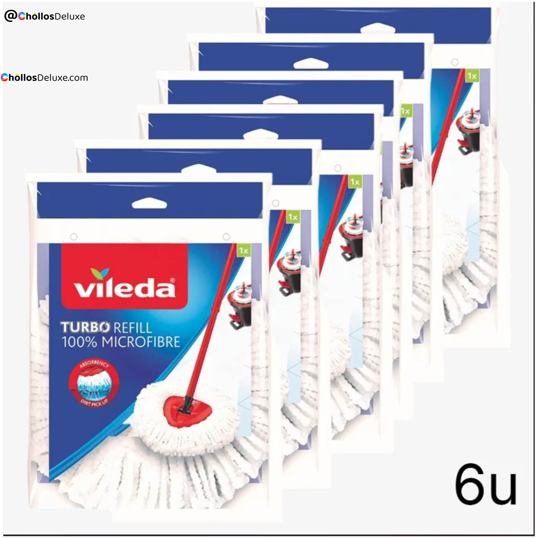 6x Vileda Turbo Classic Recambio de Fregona