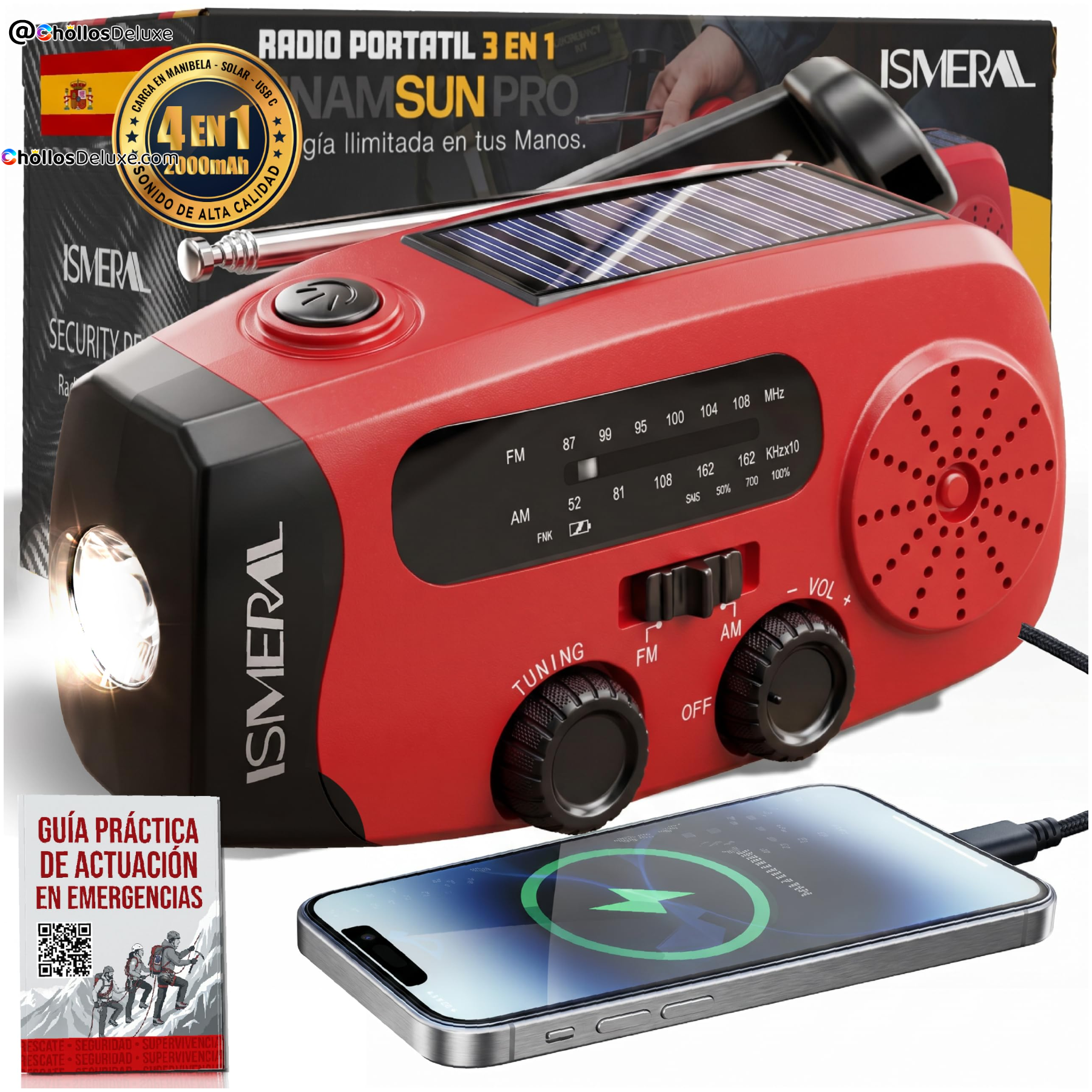 Radio Solar de Emergencia 2000mAh AM/FM