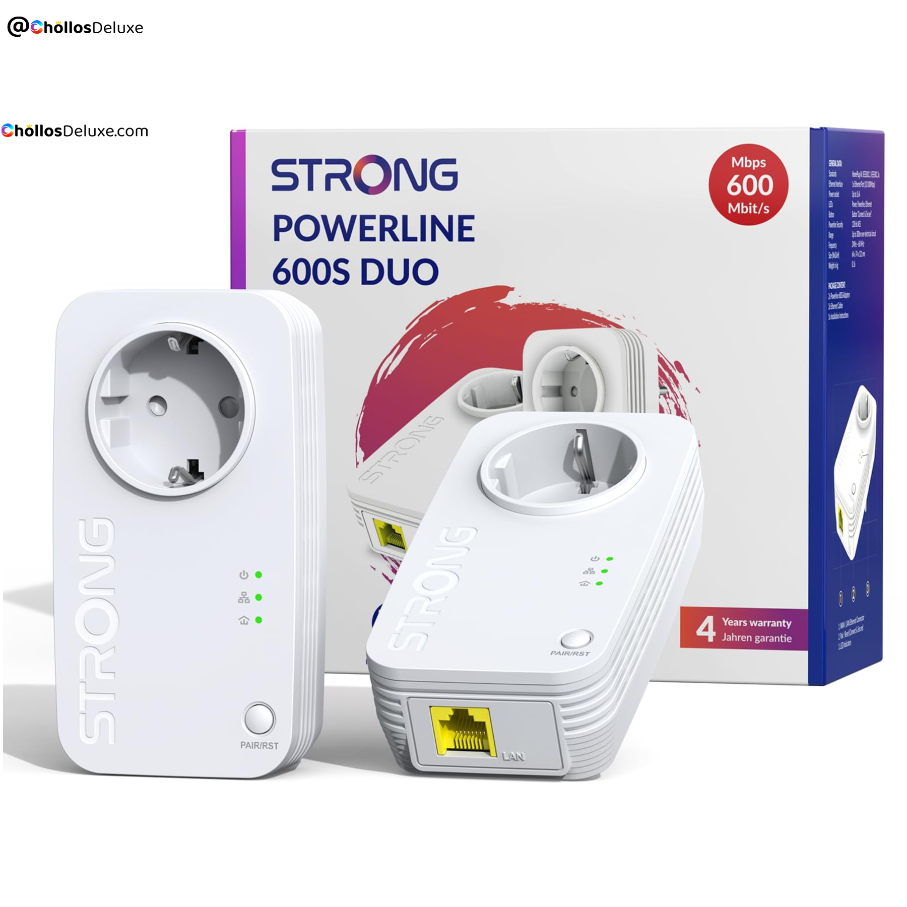 Strong AV600 Adaptador PLC con Enchufe
