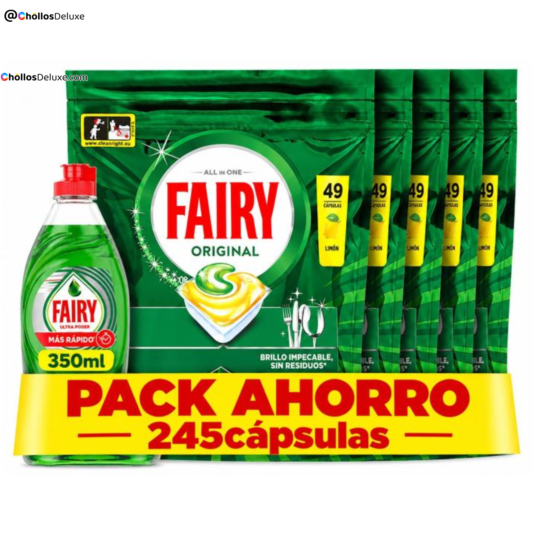 Fairy Original Cápsulas +Ultra Poder 350ml