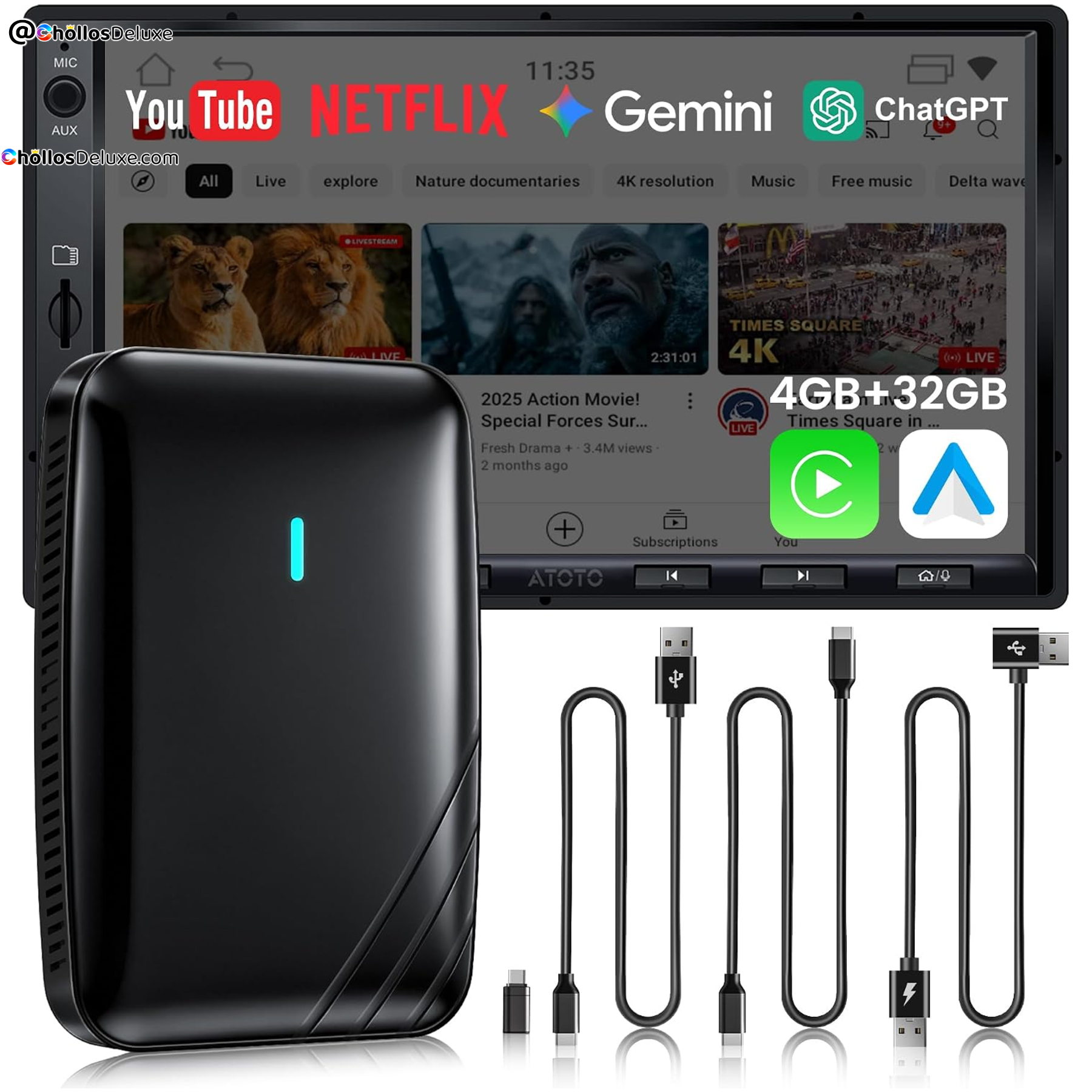 CB4B Adaptador CarPlay AI Box 4G+32G