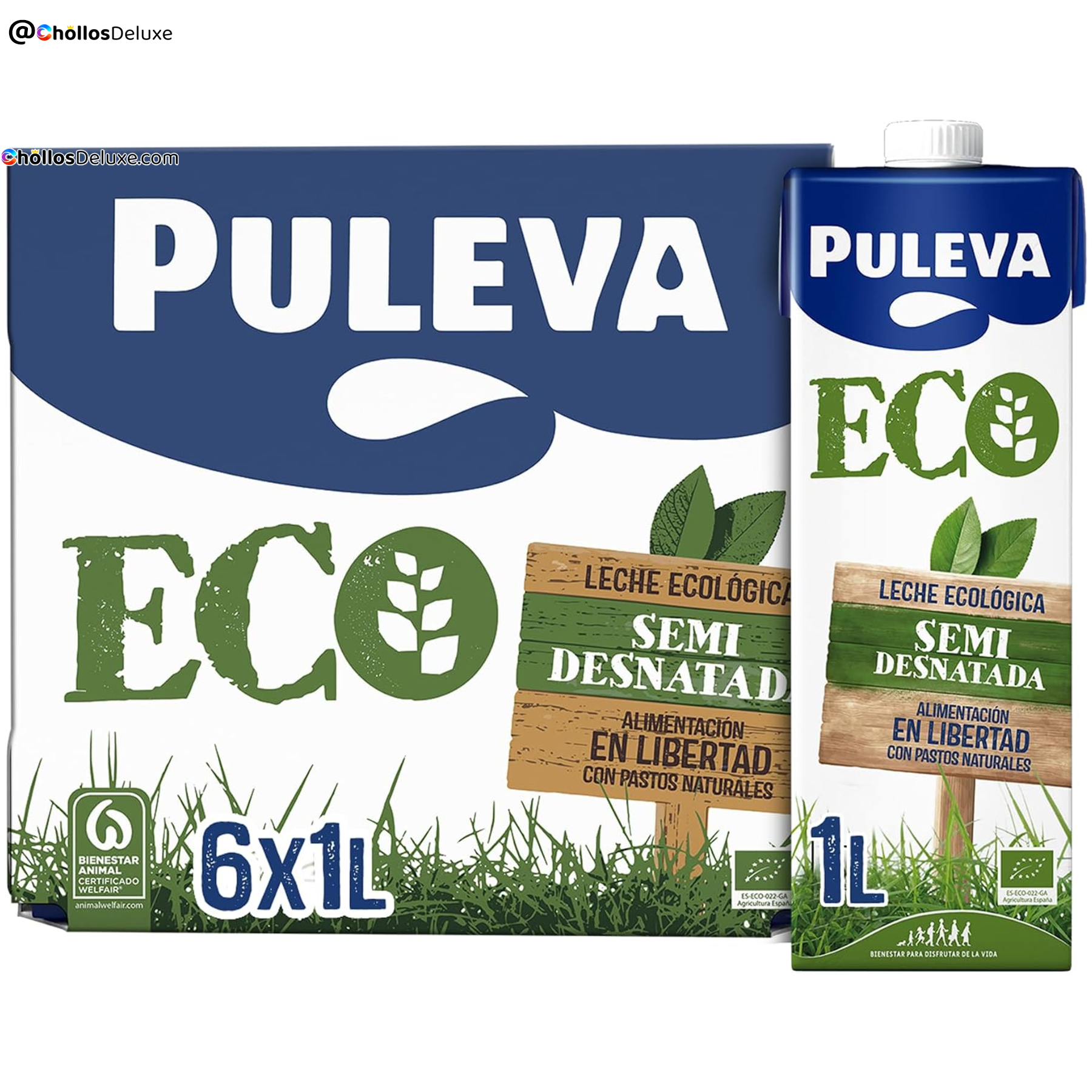 6x Puleva Eco Leche Semidesnatada 1L