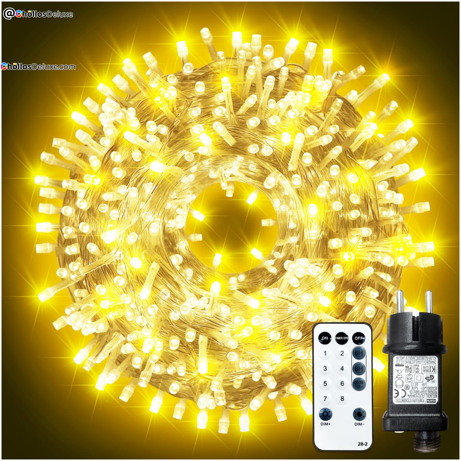 Luces Navidad 20m 200 LED Blanco Cálido