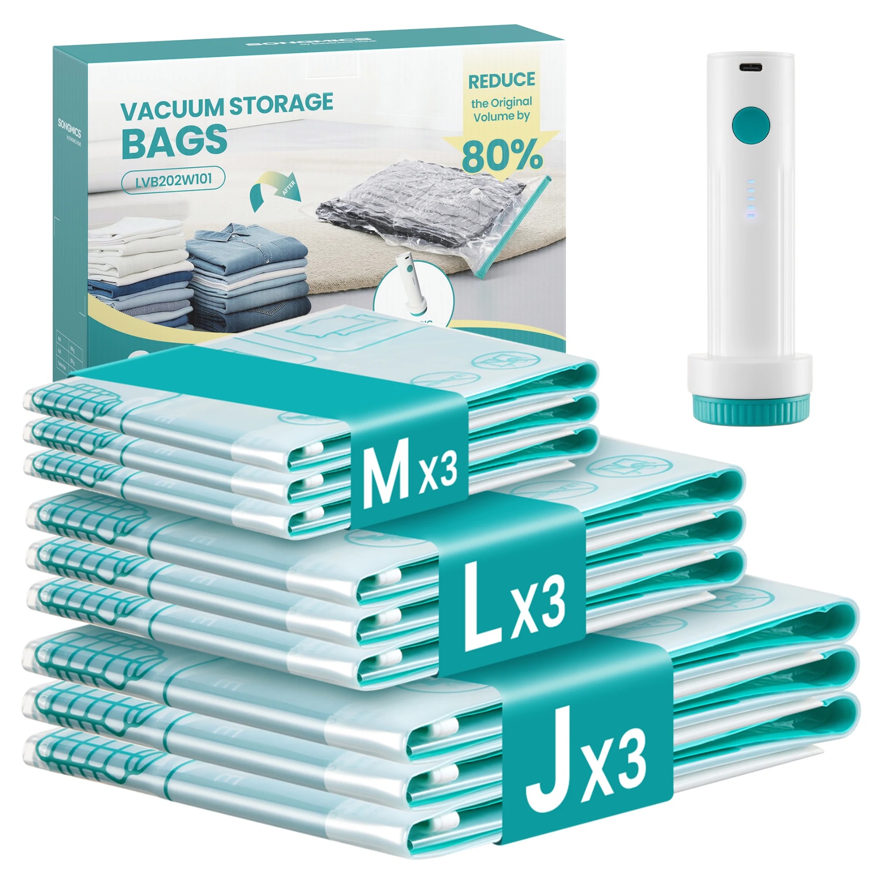 Songmics Bolsas de Vacío con Bomba