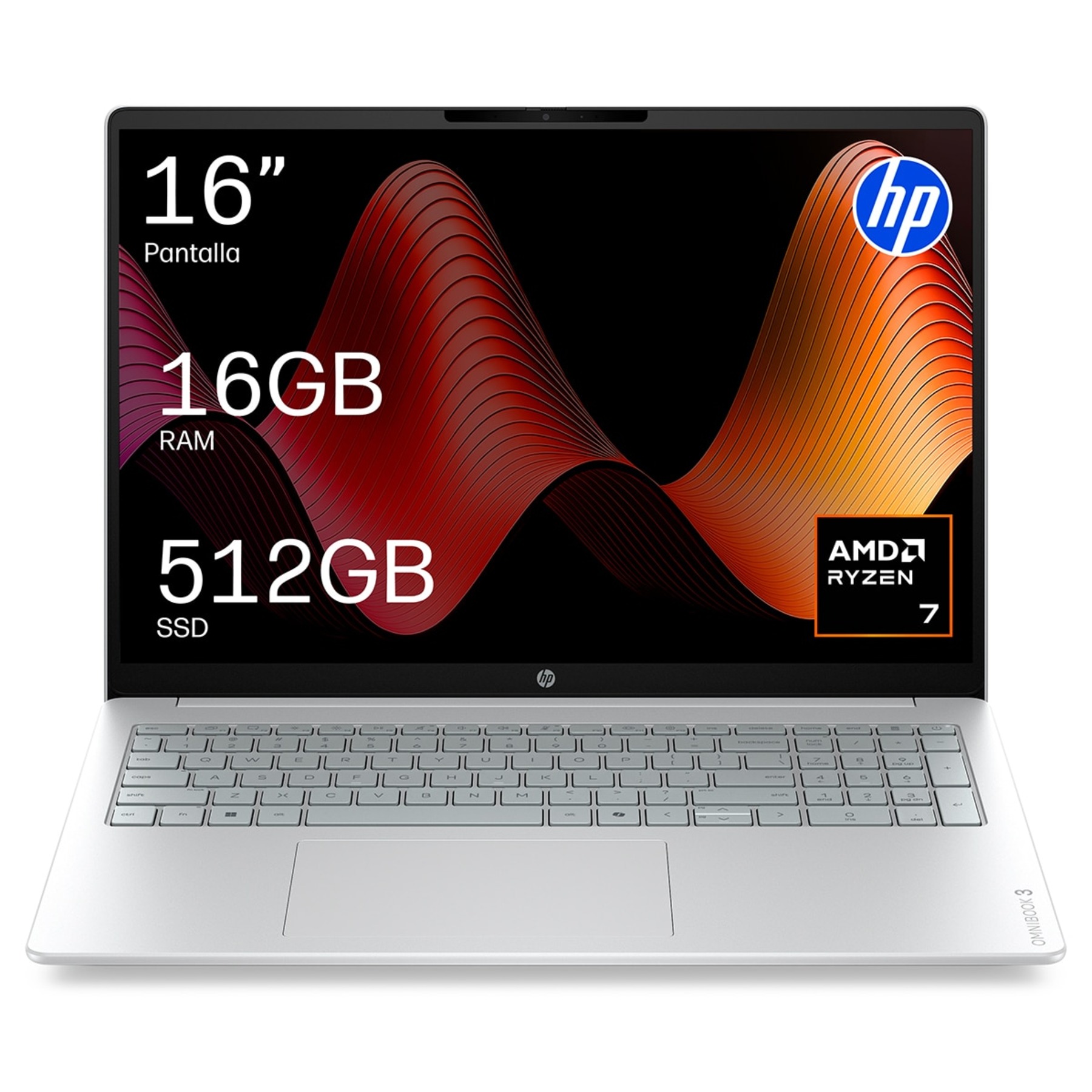 HP OmniBook 3 Portátil 16" 2K Ryzen 7-250