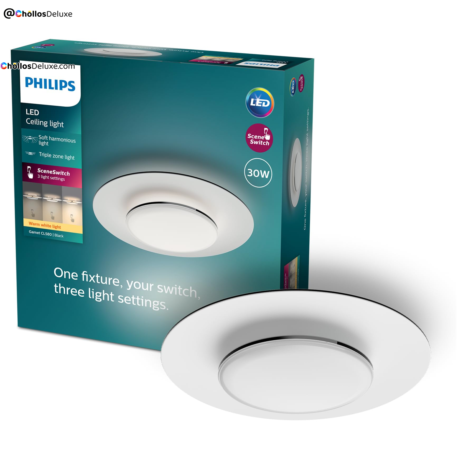 Philips Garnet Plafón LED 30W SceneSwitch