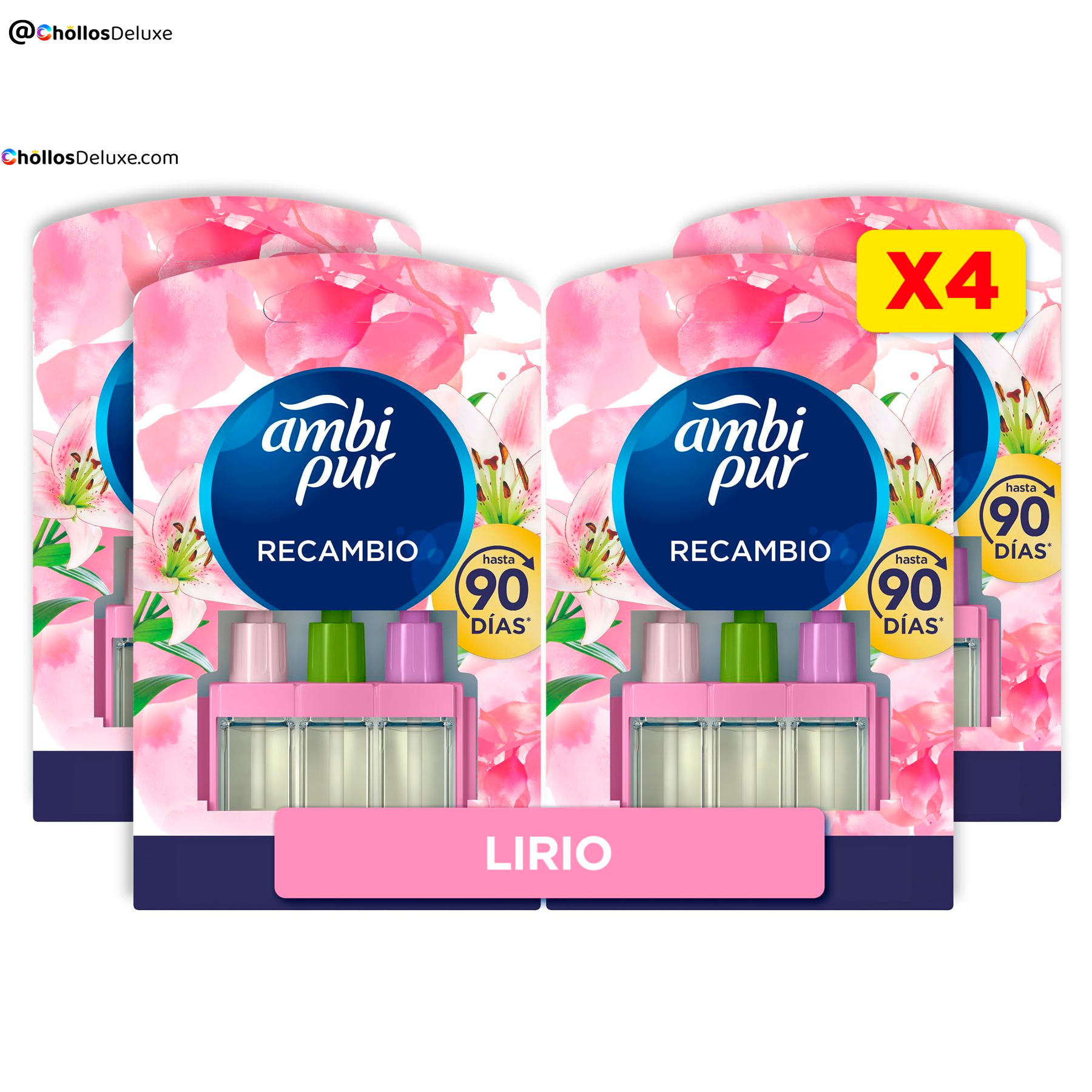 4x Febreze 3Volution Recambio Ambientador Lirio 20ml